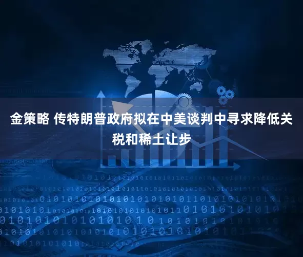 金策略 传特朗普政府拟在中美谈判中寻求降低关税和稀土让步